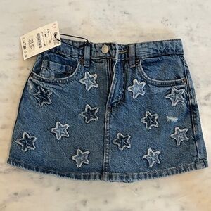Zara Girls - Denim Star Embroidered Skort (9-10y)